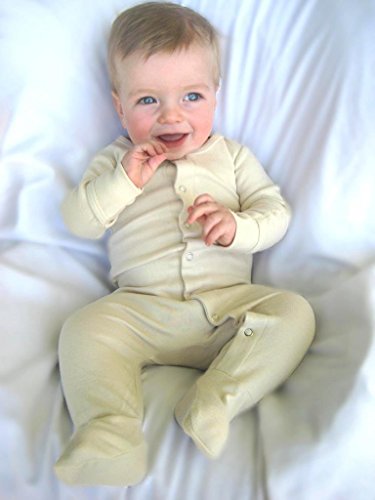 L'Ovedbaby Unisex-Baby Organic Cotton Footed Overall, Beige, 0/3 Months