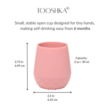 Tooshka Baby Led Weaning Cups - Set Of Four (Pink & Brown)