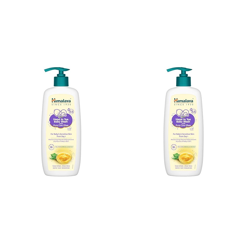Himalaya Head To Toe Baby Wash With Pure Cow Ghee 400Ml | Ph 5.5 | Aloe Vera | Soap Free | Safe For Newborns | For BabyS Sensit