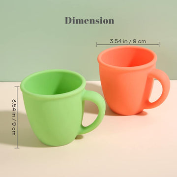 Vemolea 2 Pack 11 Ounce Silicone Training Cups For Baby And Kid, Toddler Learning Cup With Handles, Bpa Free, Microwave & Dishwa