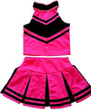 Total 2550 Little Girls' Cheerleader Cheerleading Outfit Uniform Costume Cosplay Halloween Pink/Black (S / 2-5)