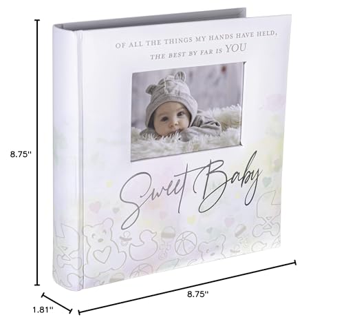 Malden International Designs 2 Up 4X6 Photo Album With Memo Writing Area Sweet Baby Watercolor Cover Book Bound White