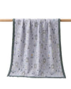 Baby Muslin Quilt Blanket with Print, Navy Blue (Purple)