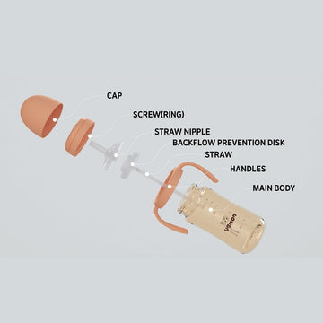 Ubmom No-Spill, Backflow Prevention Sippy Cup With Straw, Ppsu Learner Cup With Handle For Baby And Toddlers, Bpa Free, 9.47Oz (