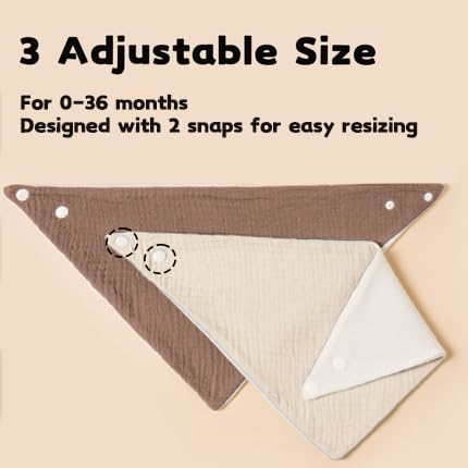 Susurration Muslin Baby Drool Bibs 6Pack Soft Triangular Adjustable Baby Bandana Bibs For Unisex Girls & Boys (Colorful)