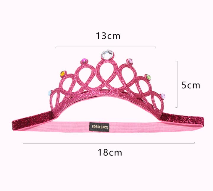 Hllmx 2 Pcs Baby Girl Super Elastic Headband Birthday Crown Headband Princess Headpiece Children Hair Accessories For Birthday P
