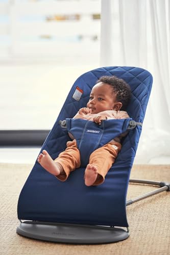 Babybjrn Bouncer Bliss, Midnight Blue, Woven, Classic Quilt | 2-In-1 Adjustablebaby Bouncer Seat And Toddler Chair, Newborn To T