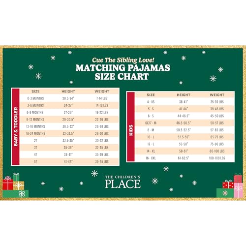 The Children'S Place Baby Girls Family Matching Christmas Holiday Sets, Snug Fit 100% Cotton, Pajama Set, Elf Suit, 4T Us