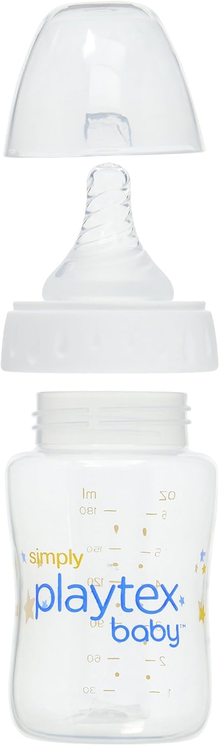 Playtex Baby Simply Playtex Complete Tummy Comfort Baby Bottles, Anti-Colic & Anti-Reflux, 6 Oz, 3 Count