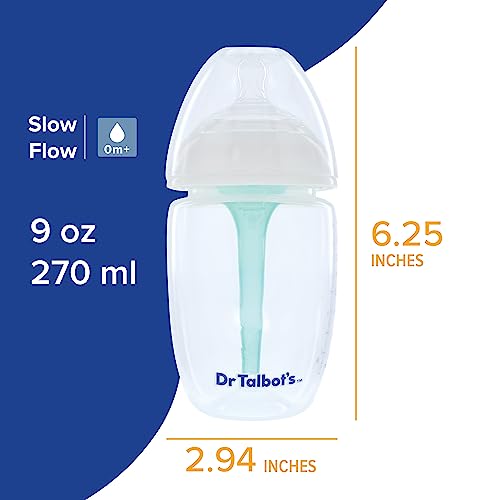 Dr. Talbot'S Anti-Colic Bottles - 9 Oz (2-Pack) - Baby Bottles For Newborn Babies 0+ Months - Self Sterilizing Newborn Bottles W