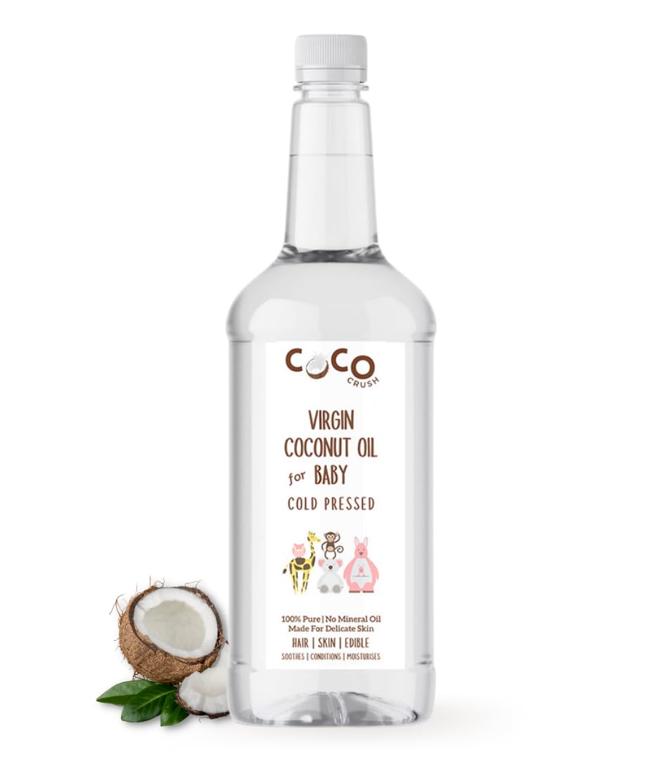Coco Crush Virgin Coconut Oil For Baby Hair & Skin Massage | Cold Pressed & 100% Natural | Prevents Diaper Rash, Certified Organ