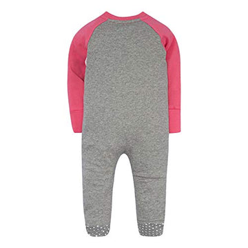 Nike Baby Sportswear Graphic Footed Coverall, Dark Grey Heather/Pink, 6 Months