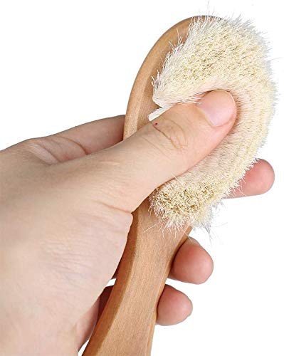 Hair Brushes Baby Head Brush, Kids Soft Goat Hair Comb Wood Infant Massage Scrub Tool Newborn Shower Registry Gift, Wooden Baby