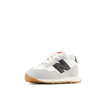 New Balance Kids 237 Bungee Sneaker, White/Black, 3 W Infant (0-12 Months)