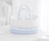 Byloom New Jute Rope Diaper Organizer 12 x 8 x 8 inchs (4 Pockets), Bathroom Storage Organizer for Diapers and Toiletries, White
