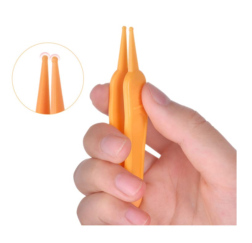 Duehut Hllmx 6 Pcs Infant Nose Cleaning Tweezer With Plastic Round-Head Baby Ear Nose Navel Cleaner Clip For Baby Care