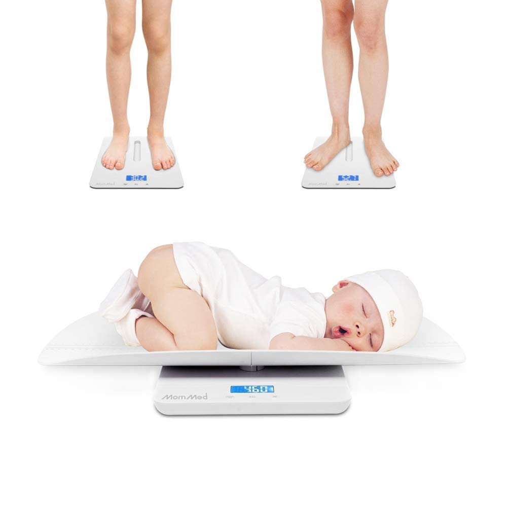 MomMed Baby Scale, Multi-Function Toddler Scale, Baby Scale Digital, Pet Scale, Infant Scale with Hold Function, Blue Backlight,