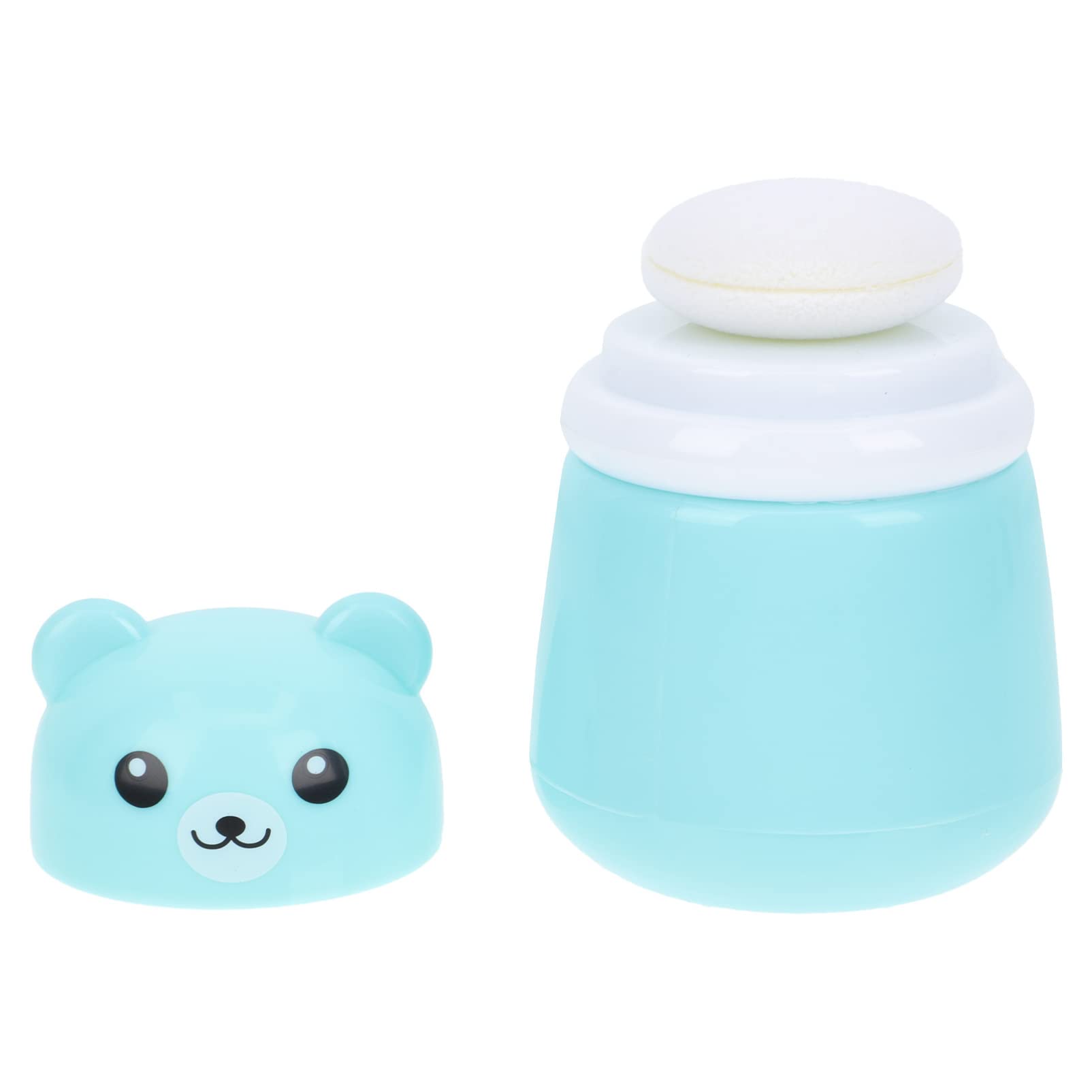 Osaladi Baby Powder Bottle: Cartoon Bear Powder Puff Box, Infant Loose Powder Box With Puff, Talcum Powder Container, Portable P