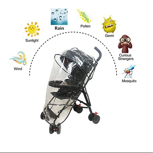 Stroller Rain Cover Baby Stroller Cover For Toddler Umbrella Stroller,Lightweight Travel Stroller,Windproof Waterproof Weather S