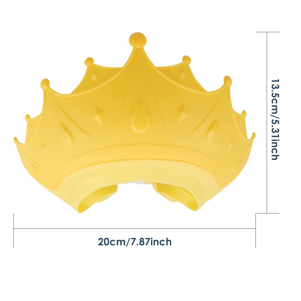 Naihod 2 Pieces Soft Baby Shower Cap Soft Adjustable For Washing Hair Shield Safe Visor Cap Bathing Shampoo Shower Protection Ba
