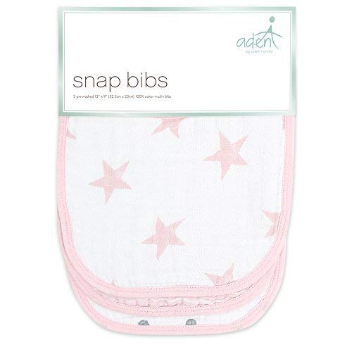 Aden + Anais Essentials 100% Cotton Muslin Burpy Bib - Super Absorbent, Soft 3-Layer Baby Bib For Boys & Girls With Snap-Closure