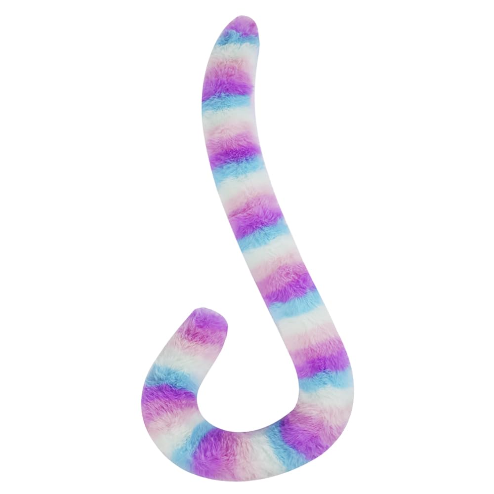 E-TING Cat Monkey Cosplay Tail Long Fur Neko Anime Cosplay Lady Girls Party Costume (New Raninbow)