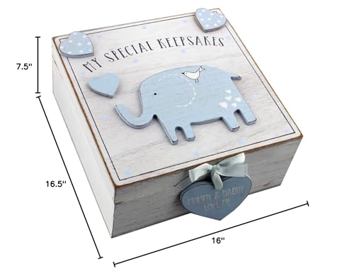 Oaktree Gifts Baby Boy Wooden Memories Keepsake Box Vintage Style