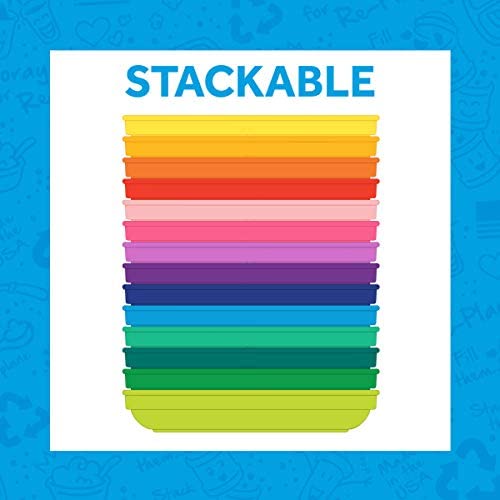 Re-Play Made In Usa 7' Toddler Plates, Set Of 3 Without Lid - 22 Oz. Deep-Walled And Stackable Plastic, Dishwasher And Microwav