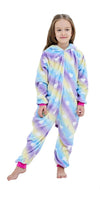 Riverchan Kids Unicorn Onesie Animal Pajamas Halloween Cosplay Costume Sleepwear Gift For Girls And Boys (6-8 Years, Colourful C