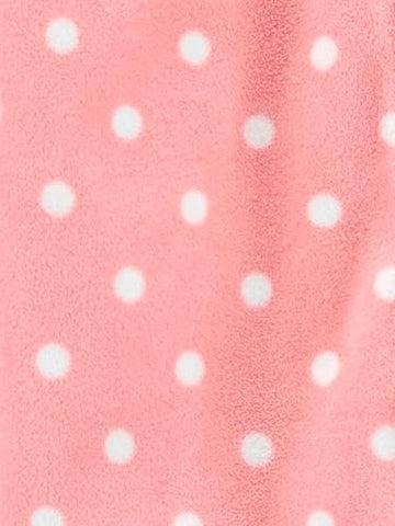 Simple Joys By Carter'S Baby Girls' Fleece Footed Sleep And Play, Pack Of 2, Charcoal Forest Animals/Light Pink Dots, Newborn
