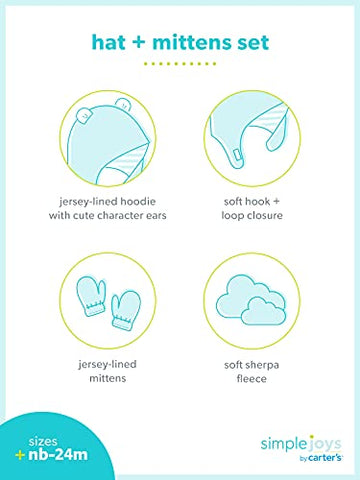 Simple Joys By Carter'S Baby Hat And Mitten Set, Fair Isle/Stripe, 2-5T