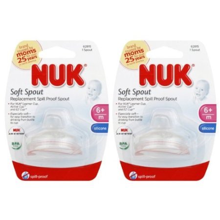 Nuk Replacement Silicone Spout, Clear Pack Of 2