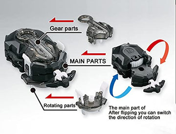 Asvexkw Battling Tops Burst Toy Game 4 Set Spinning Tops 2 Launchers Battle Battling Tops Set Great Birthday Gift For Children K