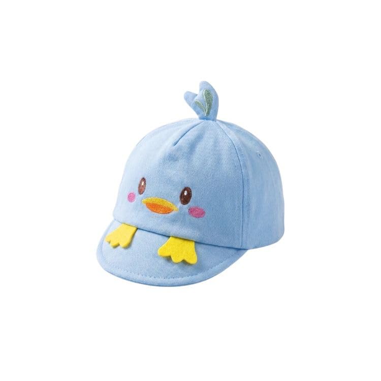 Eazylayers Baby Cartoon Duck Cap For Boys & Girls, Soft Stretchy Cotton Toddler Hat, Elastic Back, Embroidered Design, 36 Month