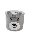 VELVET VIBE Kids Lid Baskets with Beautiful Characters Rope Baskets for Baby Diaper, Stuffed Animal Storage (Grey Dog)