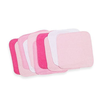 Spasilk Baby Washcloth Wipes Set For Newborn Boys And Girls, Soft Terry, Pack Of 10, Pink
