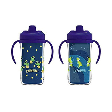 Dr. Brown'S Milestones Hard Spout Insulated Sippy Cup With Handles, Blue, 10 Oz, 2 Pack, 12M+