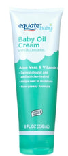 Equate Aloe & Vitamin E Baby Oil Cream 8 oz (Pack of 3)