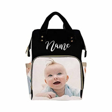 Artsadd Custom Photo Diaper Bag For Mom, Personalized Picture Backpack With Stroller Straps Large Travel Shoulder Bag Nappy Bag