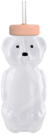 Honey Bear Straw Cups for Babies 1 pack, 8oz straw bear cup with improved safety lid design, honeybear baby cup straw, Leak-Proo