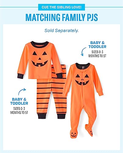 The Children'S Place Baby Toddler, Halloween Pajamas, Cotton, Pumpkin One Piece, 3-6 Months