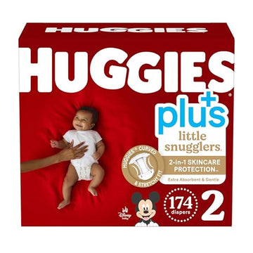 Huggies Little Snugglers Plus Diapers Size 2, 174 Count