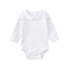Pureborn Baby Boys Organic Cotton Bodysuit Peter Pan Collar Infant Long Sleeve White 9-12 Months