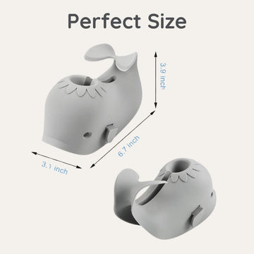 Pandaear Bath Spout Cover, Baby Bathtub Faucet Cover, Baby Shower Protector Cover For Kids Toddlers, Universal Fit -Whale (Gray)