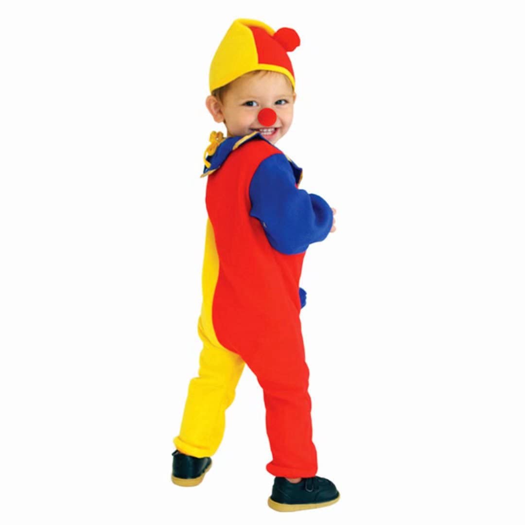 Qiaoniuniu Halloween Child'S Clown Costume Kids Baby Jumpsuits Toddlers Dress Up With Clown Nose And Clown Hat 6-9 Years Old