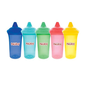 Nuby No-Spill Cup With Dual-Flo Valve, Sippy Cup For Baby And Toddler, 9 Ounce, Colors May Vary