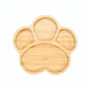 Babylief Bamboo Dining Plate, Animal Shaped Divided Plates with Suction Base (Animal Print (Paw))
