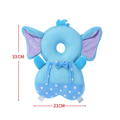 Baby Walker Head Protector Toddler Adjustable Baby Head Protection Backpack Wear Safety Pad (Star Elephant)
