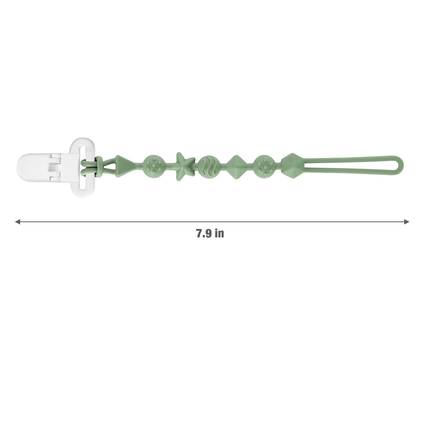 Pandaear 7 Pack Silicone Pacifier Clips, Pacifier Holder With One Piece Design For Baby Boys & Girls 3 Month+, Teething Toys Tee