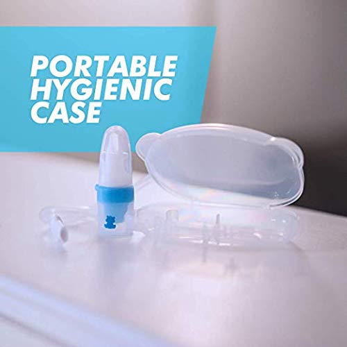 Bubzi Co Quick-Relief Baby Nasal Aspirator, Baby Nose Sucker For Sinus Congestion Relief, Reusable Snot Remover With Storage Cas